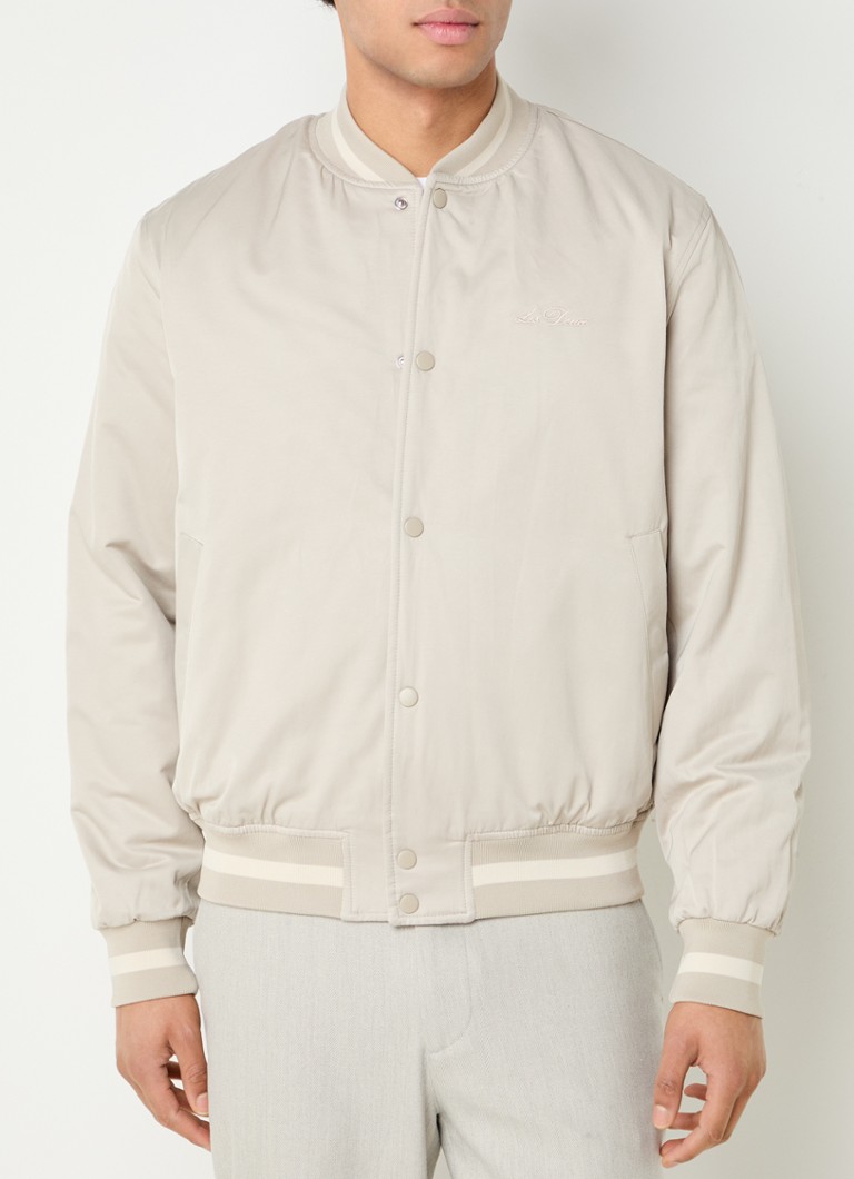 Les Deux - Varsity bomberjack in biologische katoenblend met logoborduring - Creme
