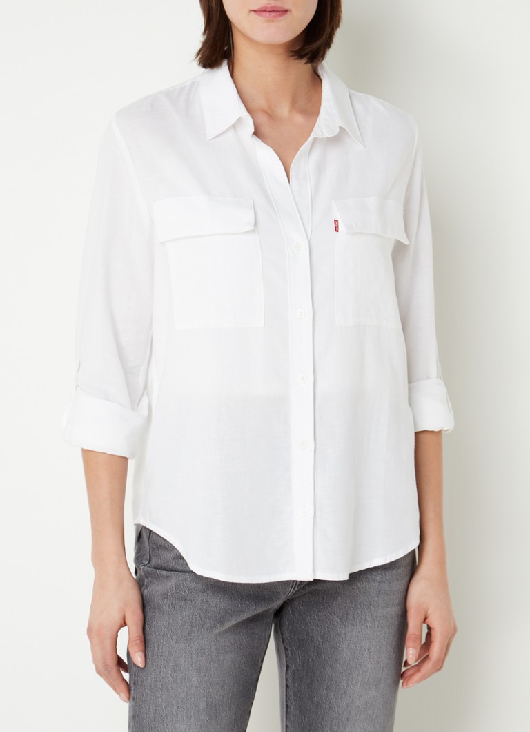 Levi's - Doreen blouse in linnenblend met borstzakken - Wit