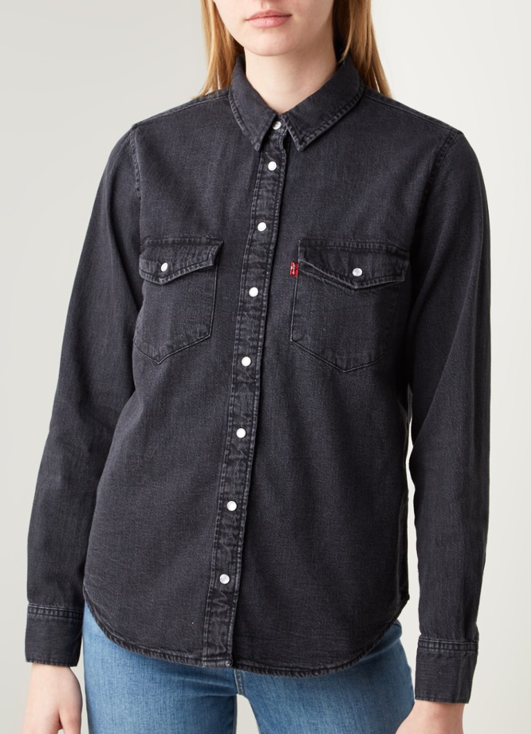 Levi's - Essential Western blouse van denim - Zwart