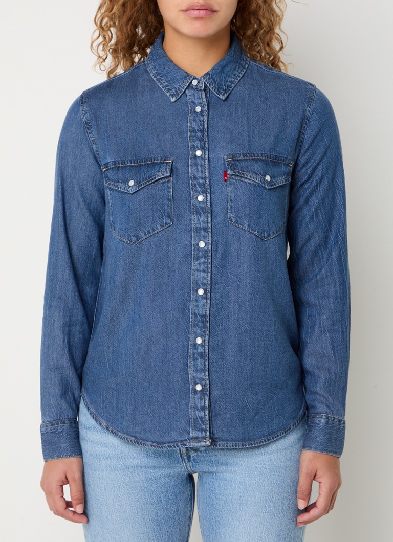 Levi's - Iconic Western blouse in lyocellblend met borstzakken - Indigo