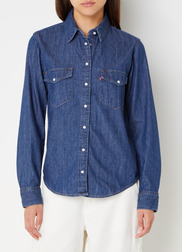 Levi's - Iconic Western blouse van denim met klepzakken - Indigo