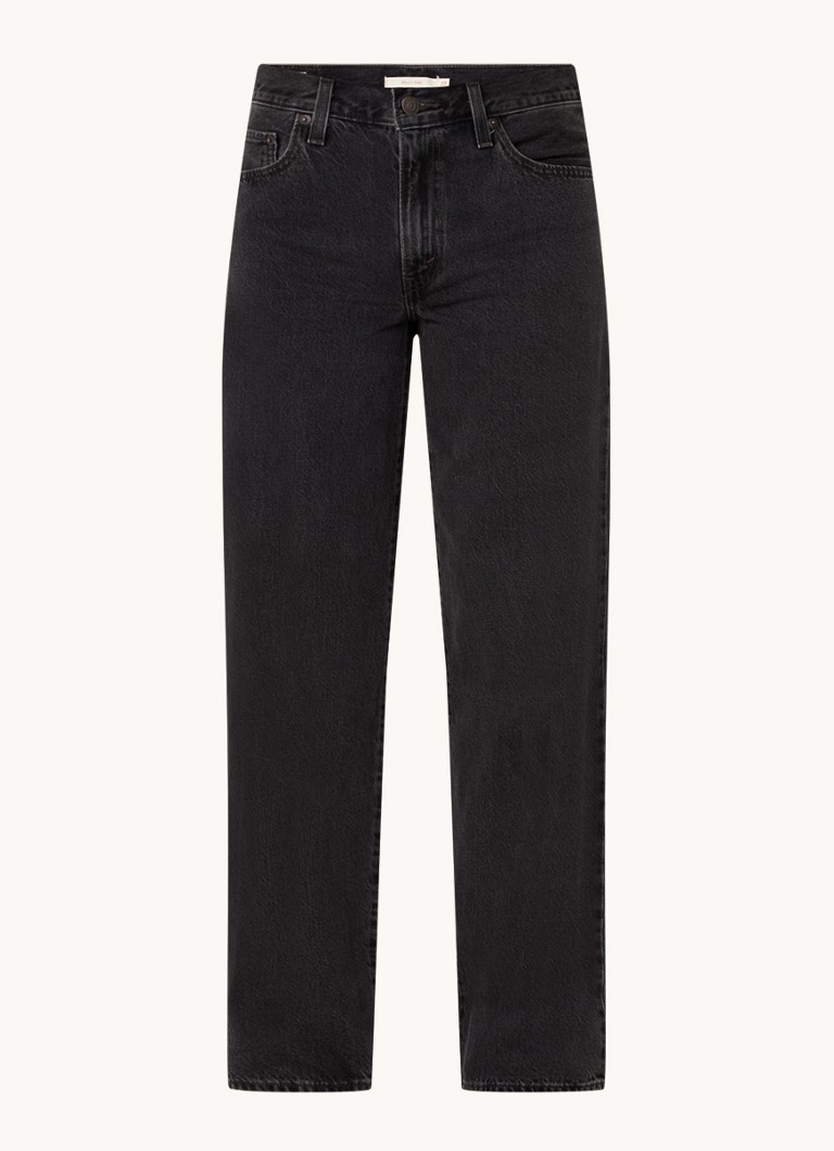 De Bijenkorf Vêtements Pantalons & Jeans Jeans Baggy & Large Jean court coupe ample avec ceinture à nouer 