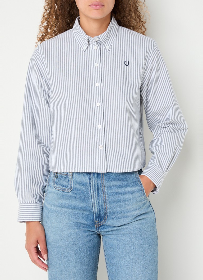 Levi's - Jody blouse met streepprint en borduring - Grijs