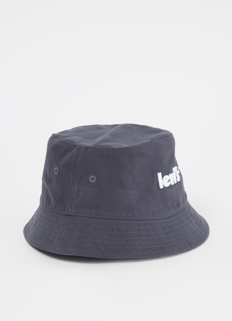 Levi's - Lan Poster bucket hoed met logoborduring - Grijs