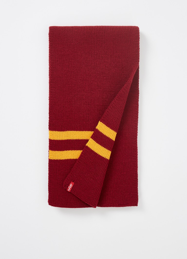 Levi's - Limit sjaal met streepdetail 170 x 20 cm - Rouge bordeaux