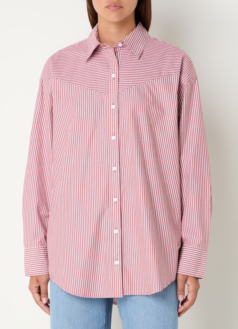 Levi's - Lola oversized blouse met streepprint - Steenrood