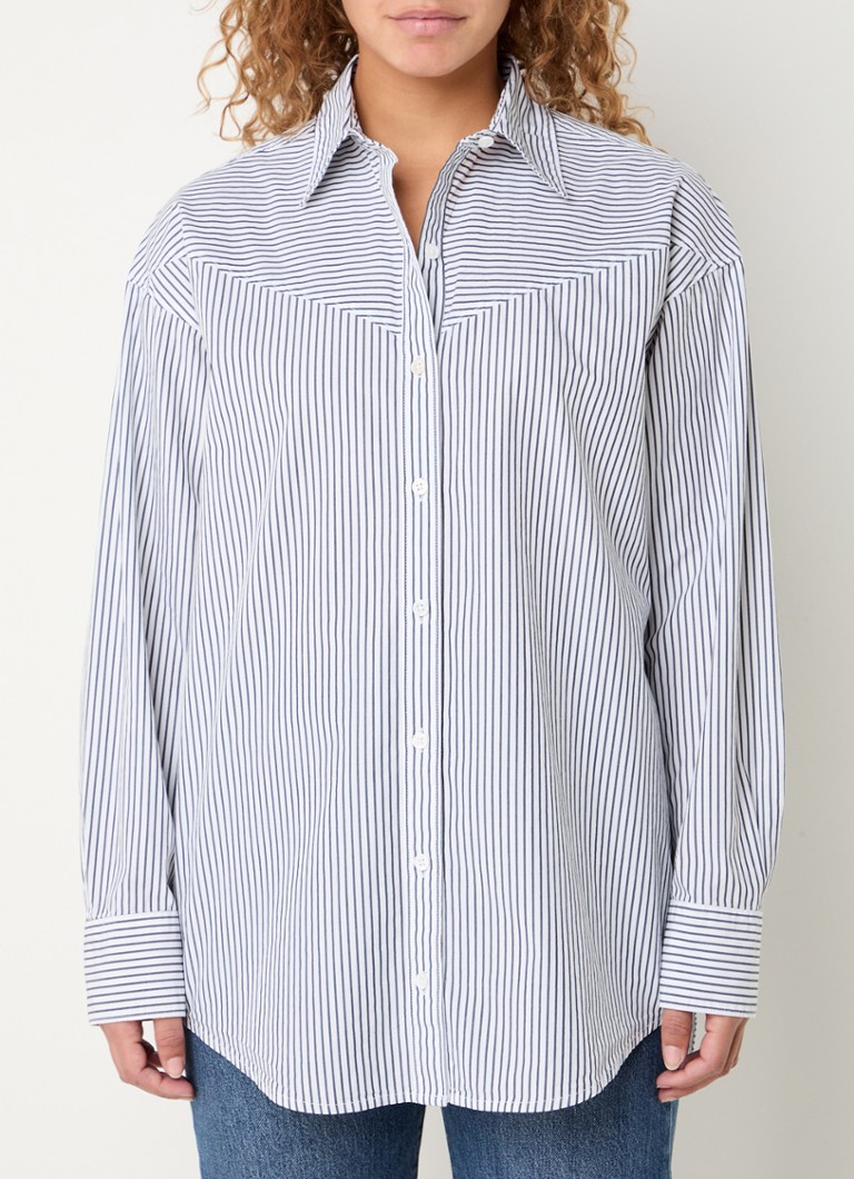 Levi's - Lola oversized blouse met streepprint - Donkerblauw