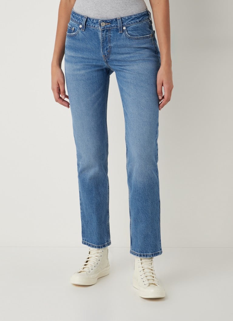 Levi's - Low waist straight leg jeans met medium wassing - Indigo