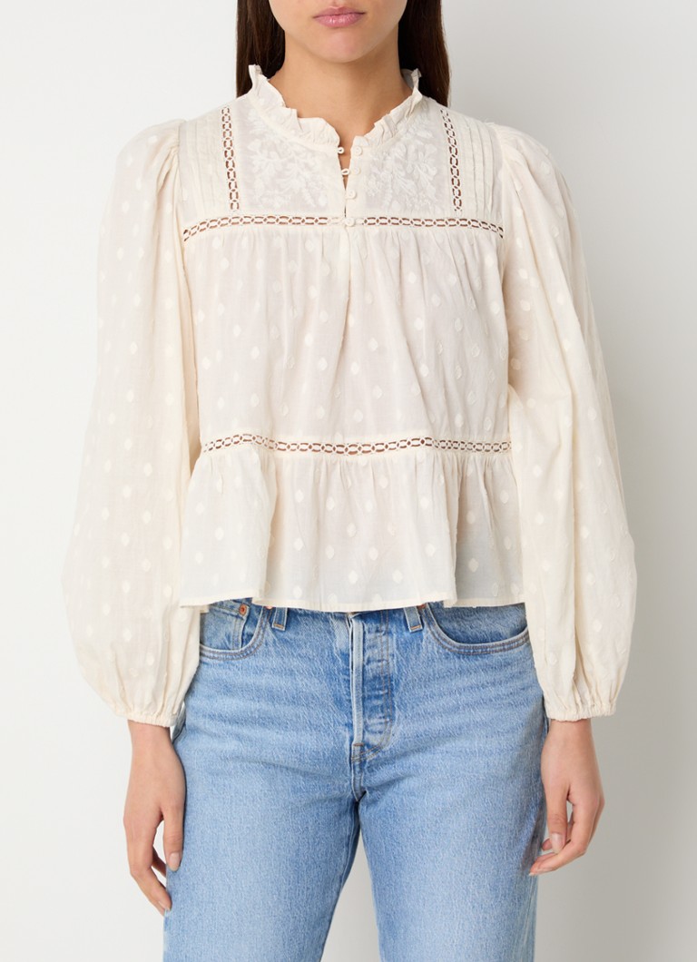 Levi's - Lucia tuniek met borduring en opengewerkt detail - Creme