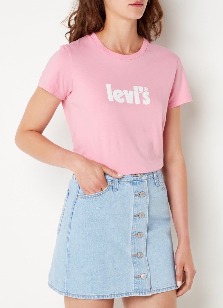 Leerling leeftijd Gladys Levi's T-shirt met logoprint • Roze • deBijenkorf.be