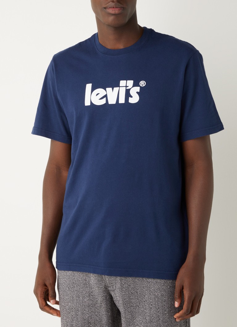 Levi's - T-shirt met logoprint - Donkerblauw