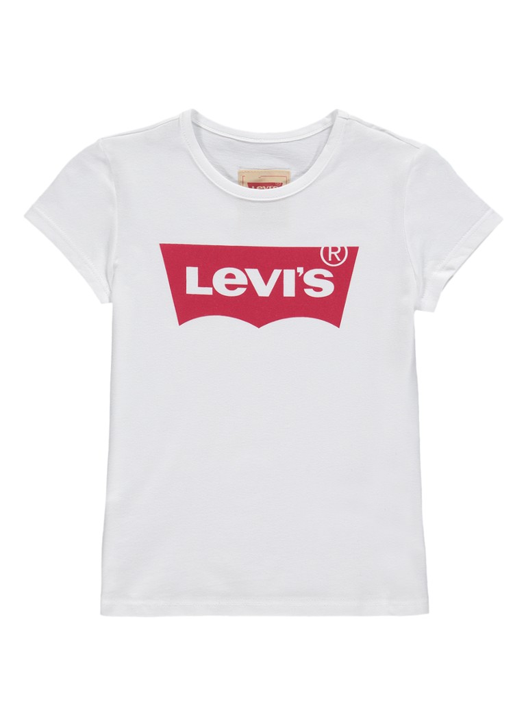 Levi's - T-shirt van katoen met logoprint - Wit