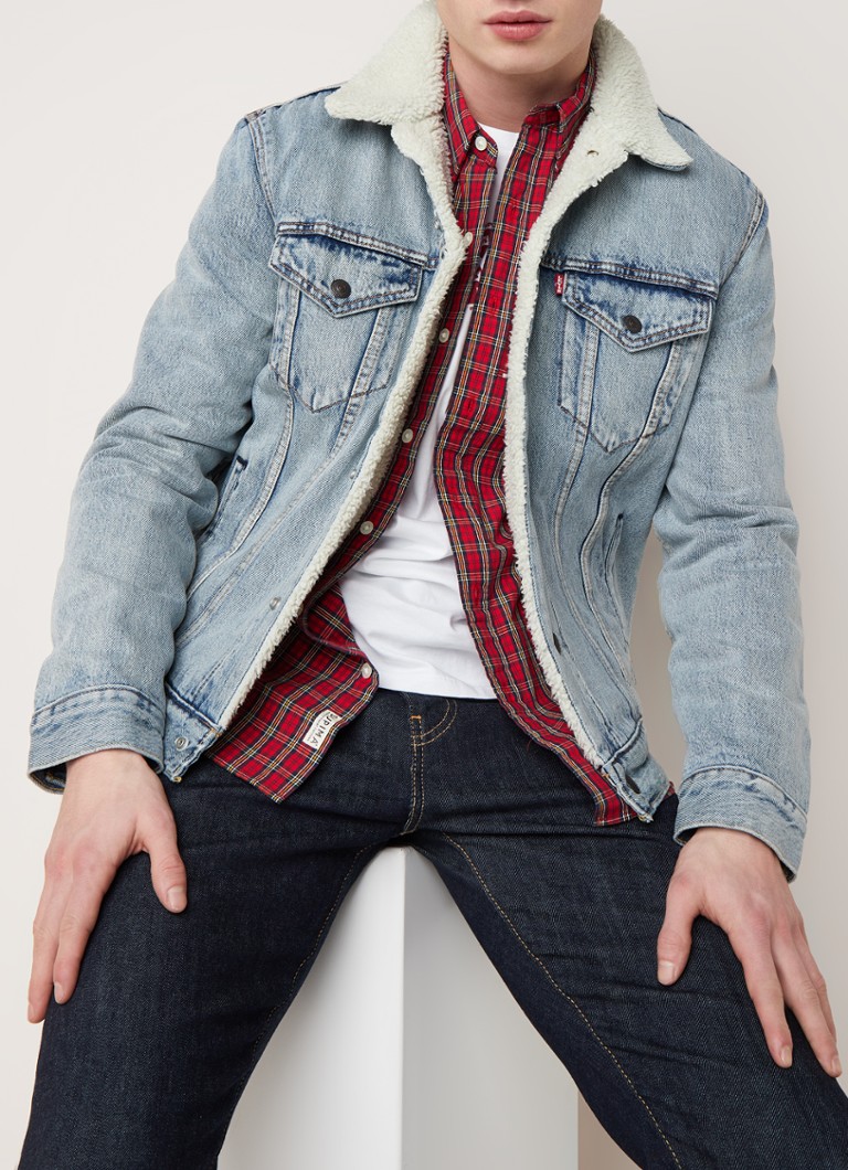 Levi's - Trucker spijkerjas met teddyvoering - Indigo