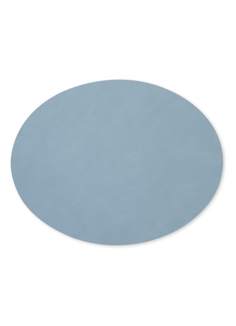 LIND DNA - Table Mat Oval placemat van gerecycled leer 35 x 46 cm - Blauw