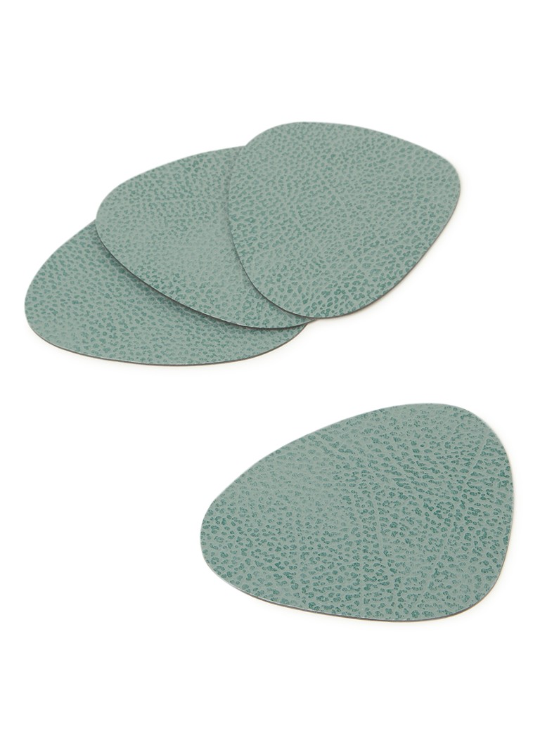 LIND DNA - Verre Mat Curve sous-verre en cuir lot de 4 - Vert