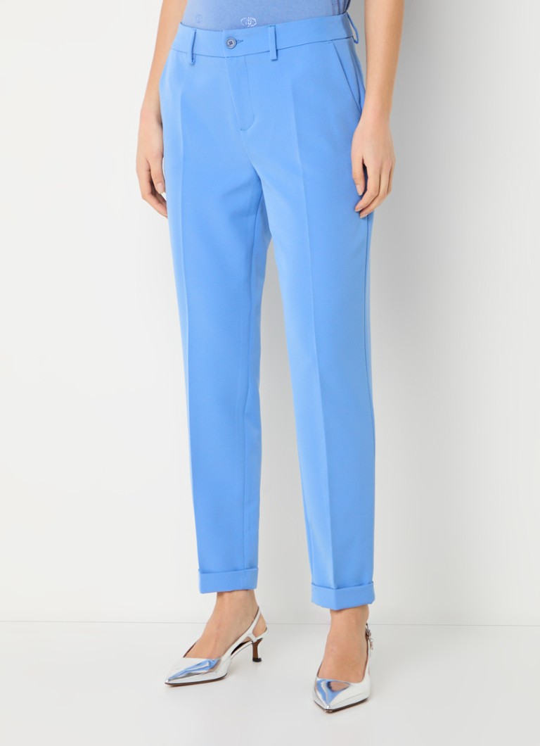 Liu Jo - High waist tapered fit pantalon met steekzakken  - Middenblauw
