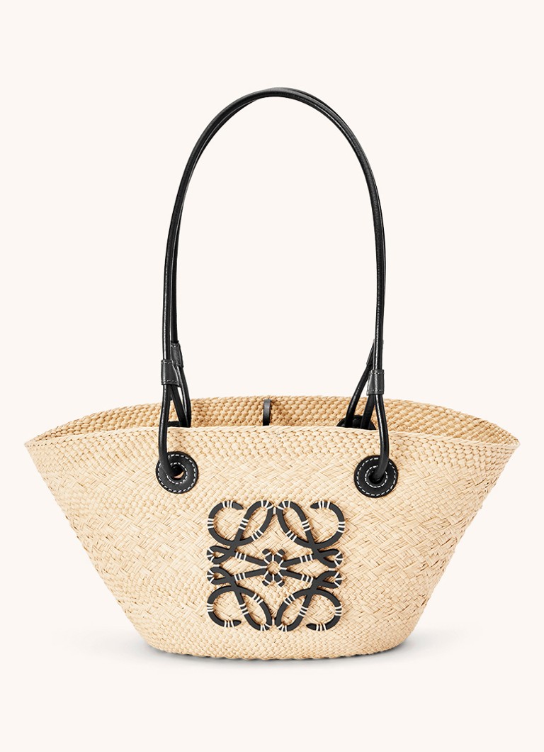 LOEWE - Anagram Basket Small shopper met kalfsleren details - Zwart