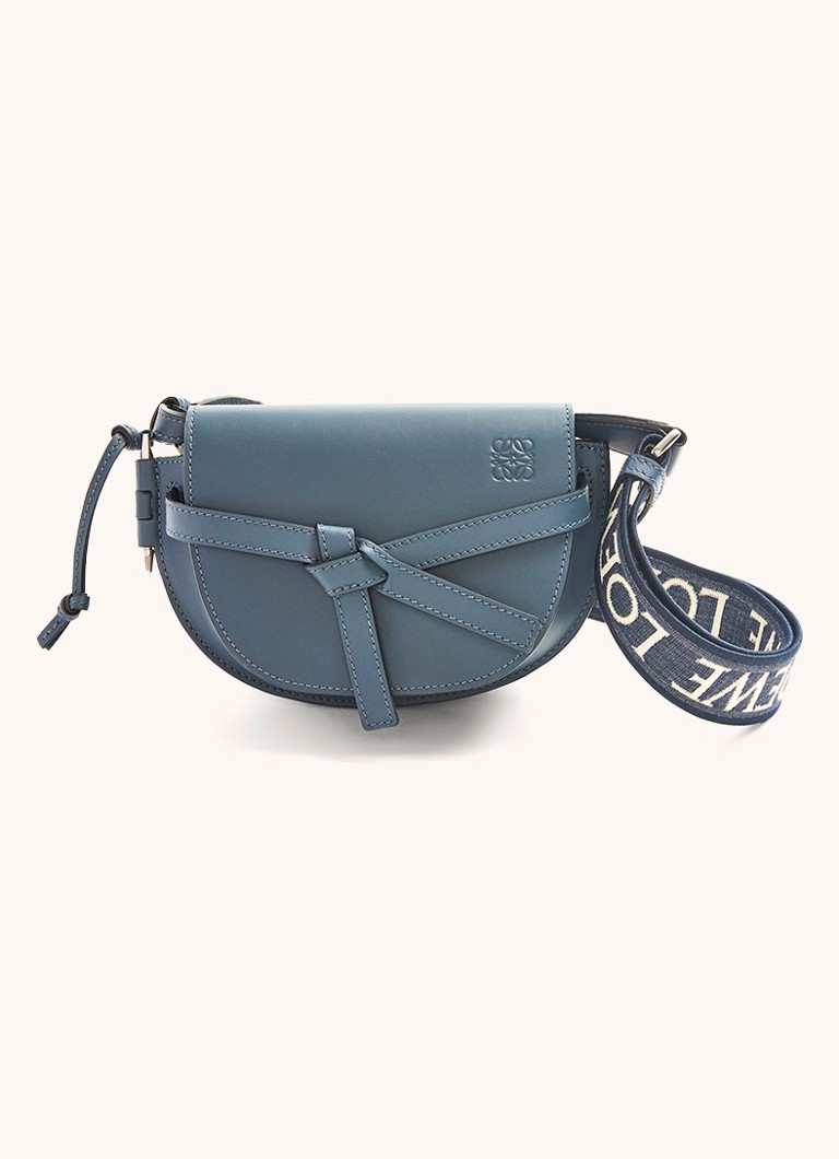 LOEWE - Gate Dual heuptas van kalfsleer - Staalblauw