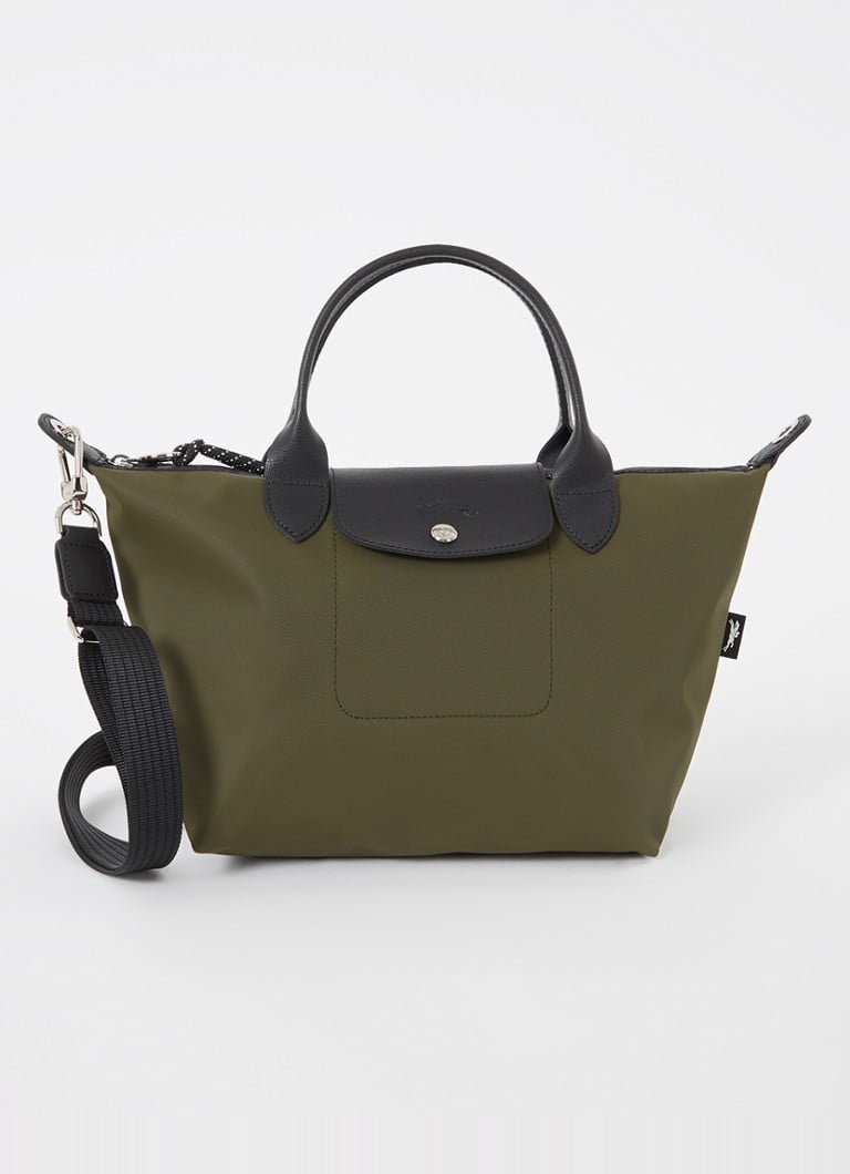 Longchamp - Le Pliage Energy handtas S met leren details - Legergroen