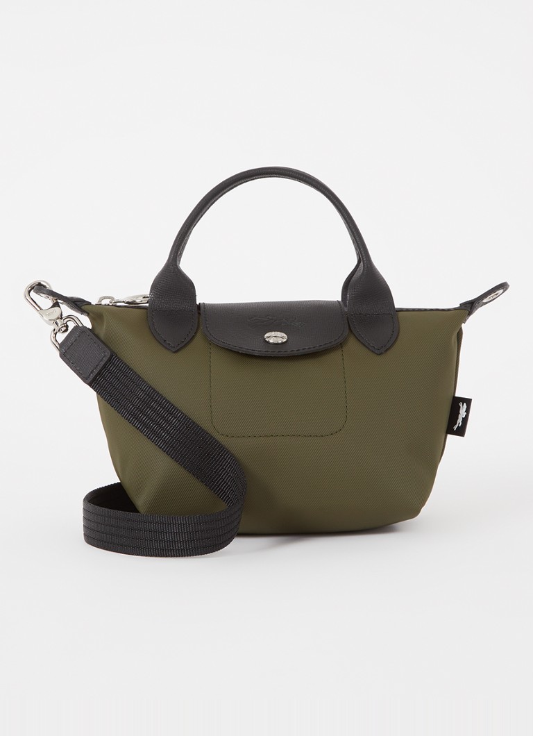 Longchamp - Le Pliage Energy handtas XS met leren details - Bronsgroen