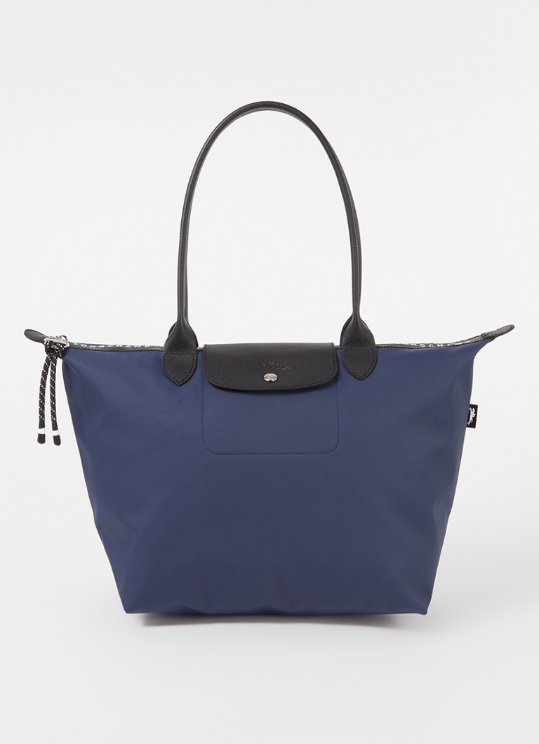 Longchamp - Le Pliage Energy schoudertas L met leren details - Donkerblauw