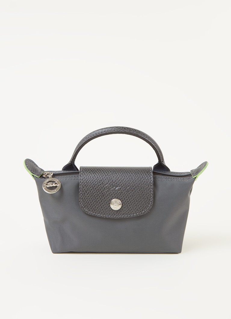Longchamp - Le Pliage make-up tas met leren details - Antraciet