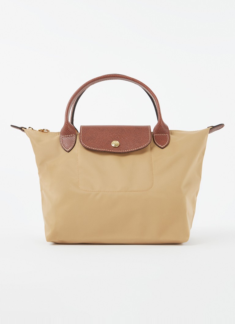 Longchamp - Le Pliage Original handtas S met leren details - Camel