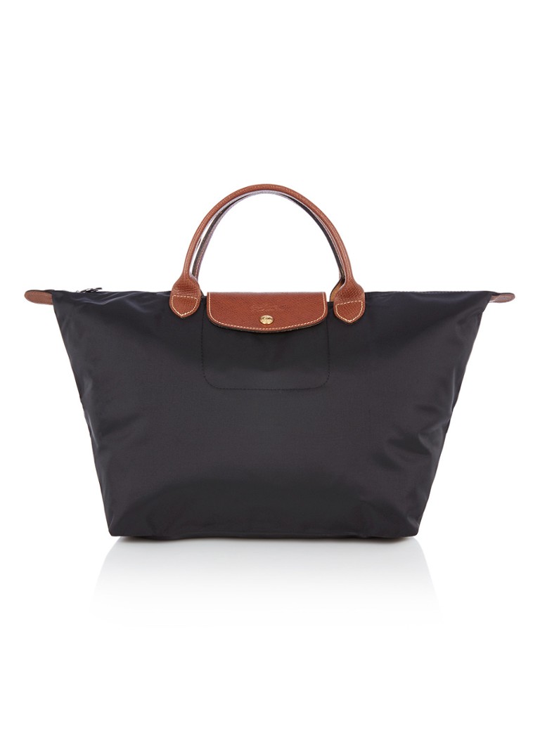 Longchamp - Le Pliage Original M handtas van canvas met leren details - Zwart