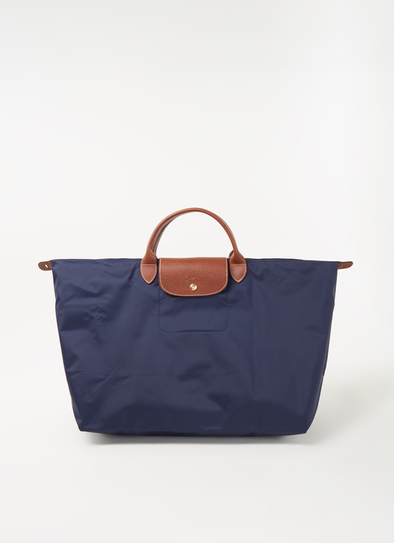 Longchamp - Le Pliage Original reistas L met leren details - Donkerblauw