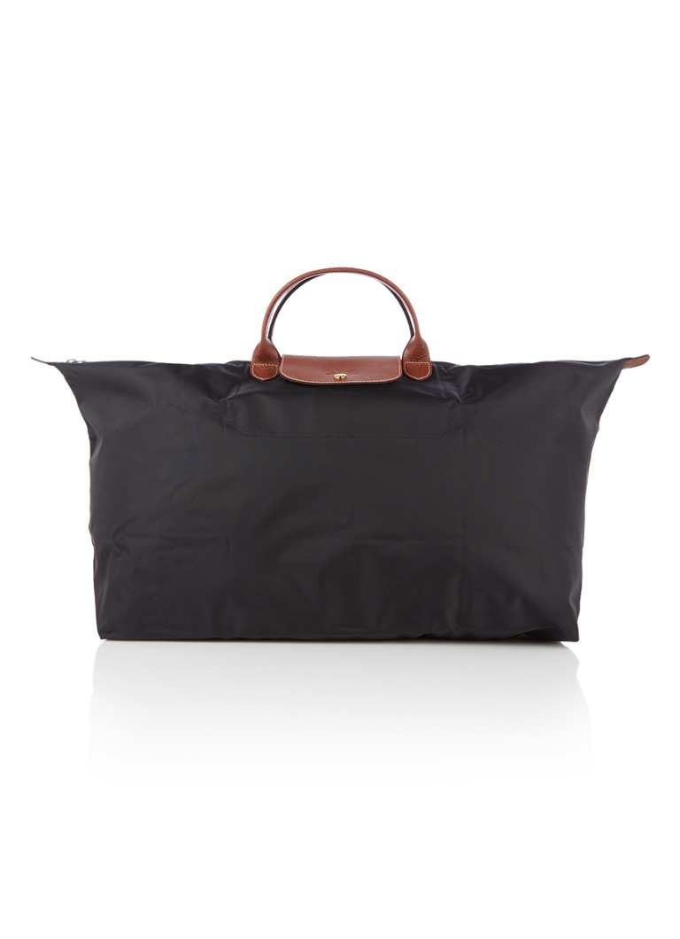 Longchamp - Le Pliage Original reistas XL met leren details - Zwart