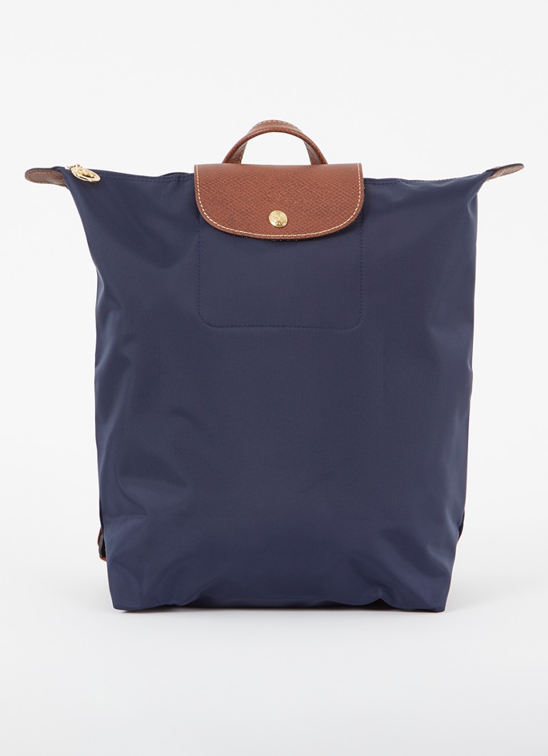 Longchamp - Le Pliage Original rugzak M met leren details - Donkerblauw