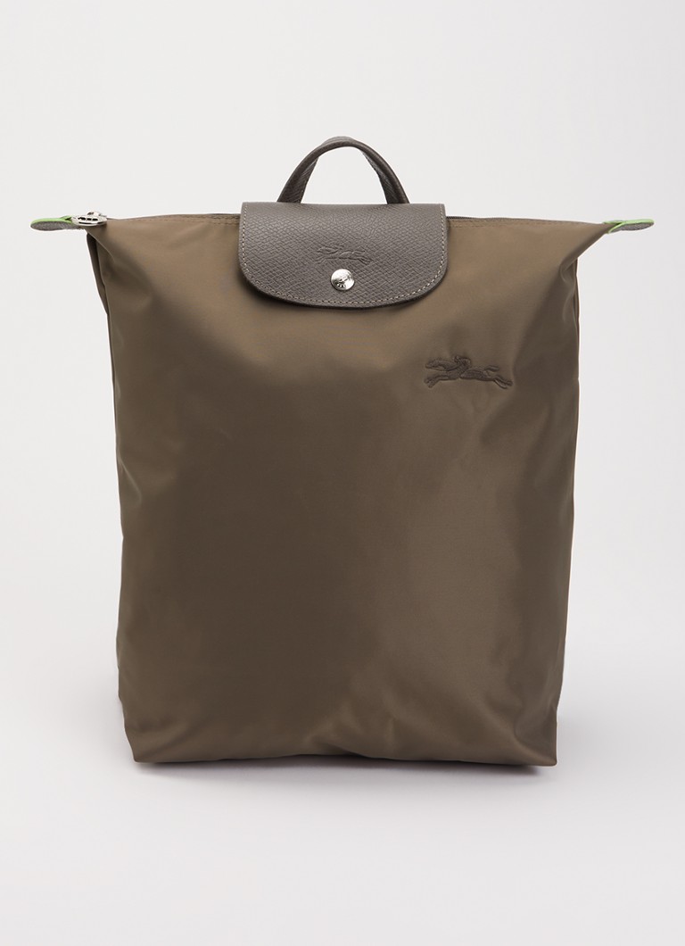 Longchamp - Le Pliage rugzak M met leren details - Donkerbruin