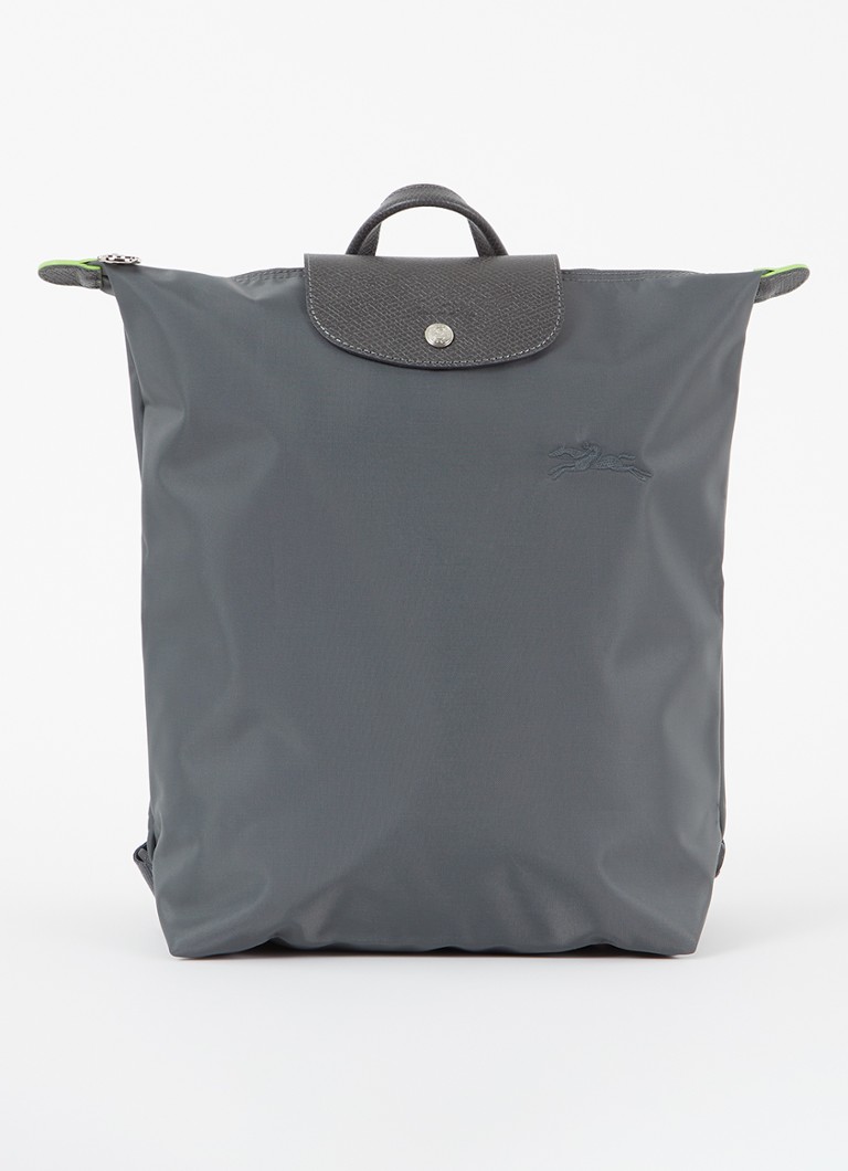 Longchamp - Le Pliage rugzak M met leren details - Donkergrijs