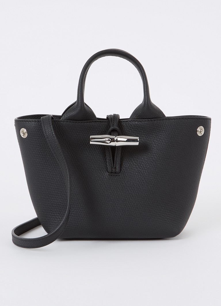 Longchamp - Le Roseau handtas XS van leer - Zwart