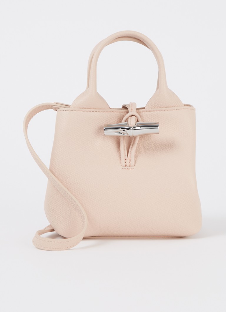 Longchamp - Le Roseau handtas XS van leer - Lichtroze