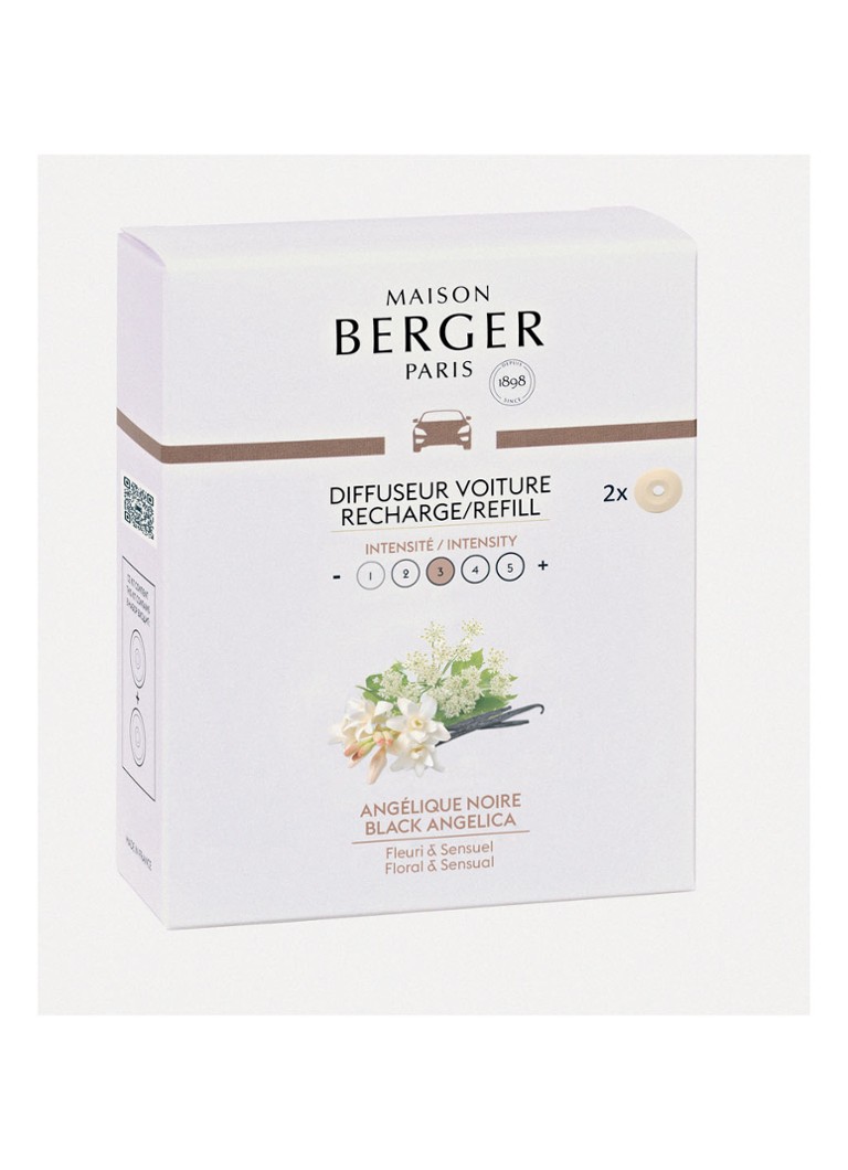 Maison Berger - Recharge de parfum de voiture Angélique Noire set de 2 - Blanc