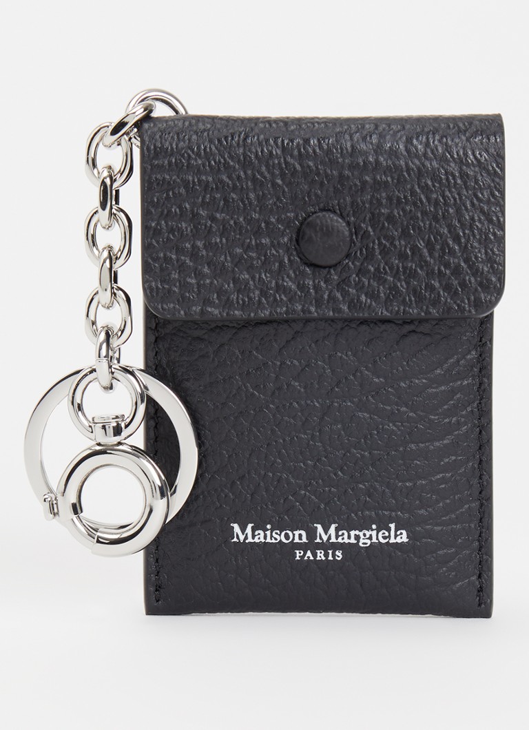 Maison Margiela - Sleutelhanger van kalfsleer met spiegel en logo - Zwart