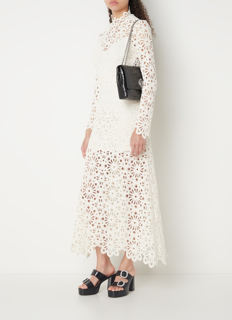 Maje Robe longue Rozim avec crochet et dos plongeant • Blanc • de Bijenkorf