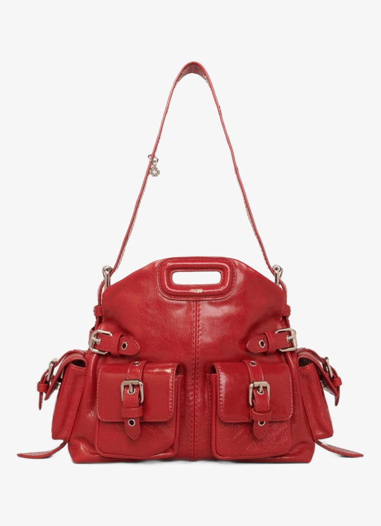 Maje - Schoudertas van leer - Rood