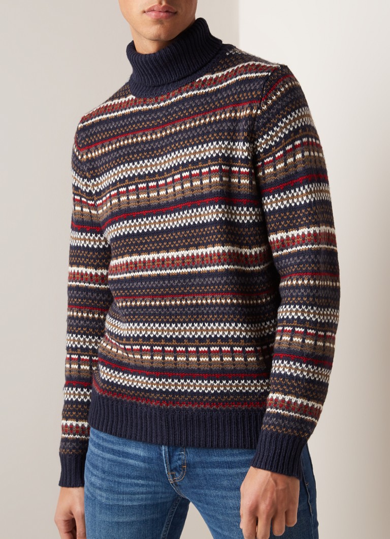 MANGO - Coltrui met ingebreid dessin - Donkerblauw