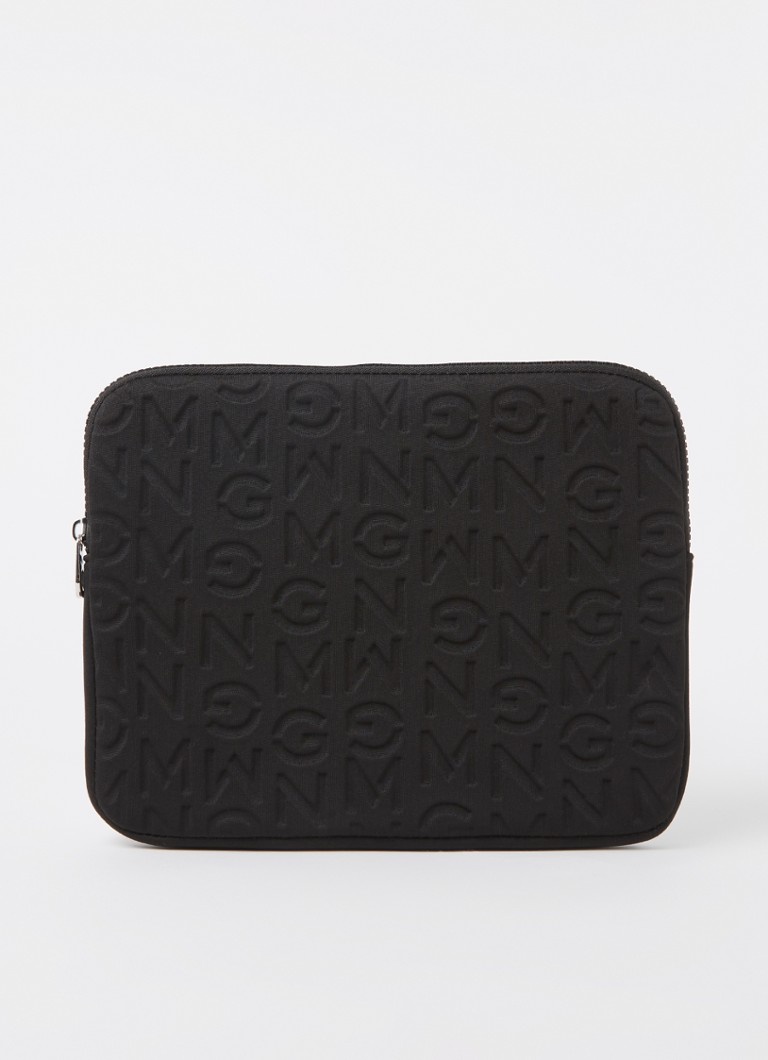 MANGO - Coque pour ordinateur portable matelassée 13 pouces avec logo en relief - Noir