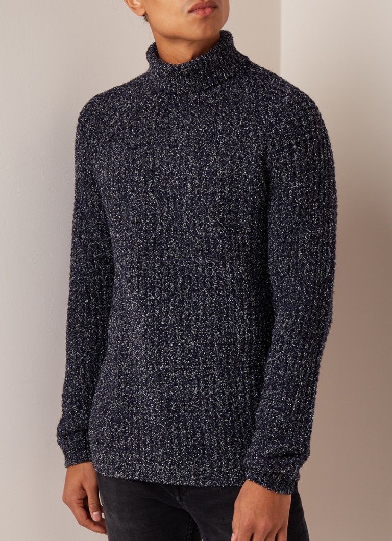 MANGO - Harward grofgebreide coltrui in gemêleerd wolblend - Donkerblauw