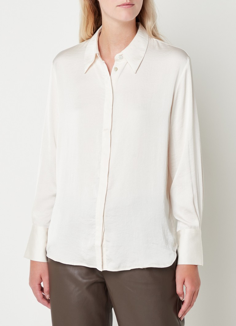 MANGO Ideale blouse van satijn • Creme • deBijenkorf.be • Gratis levering