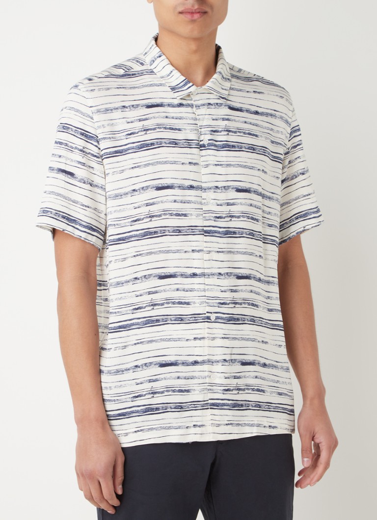 MANGO - Lipari regular fit overhemd met streepprint - Ivoor
