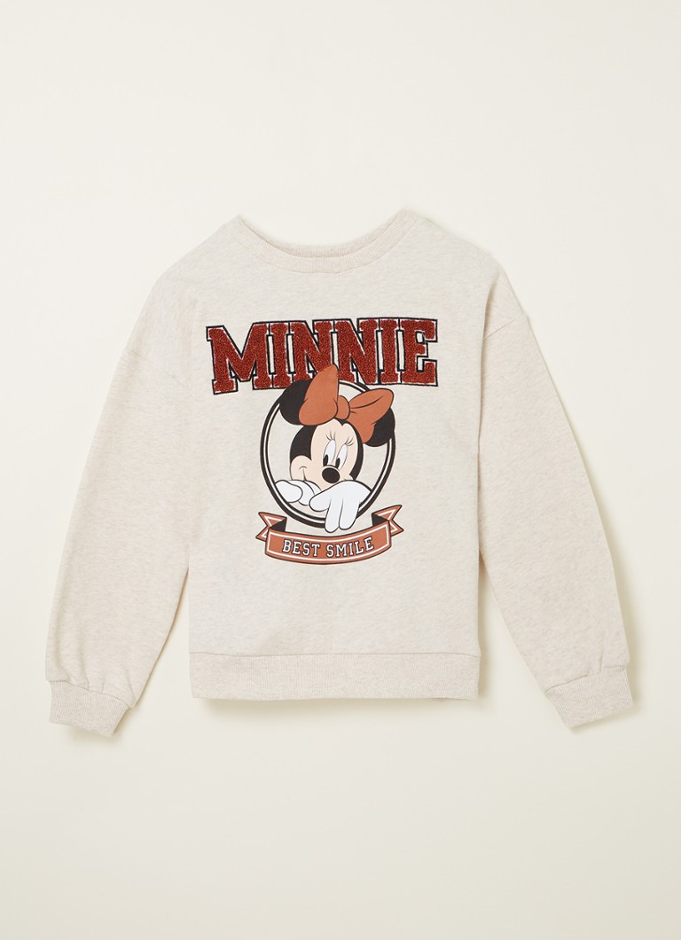 MANGO - Mrizo sweater met Mini Mouse print - Lichtbruin