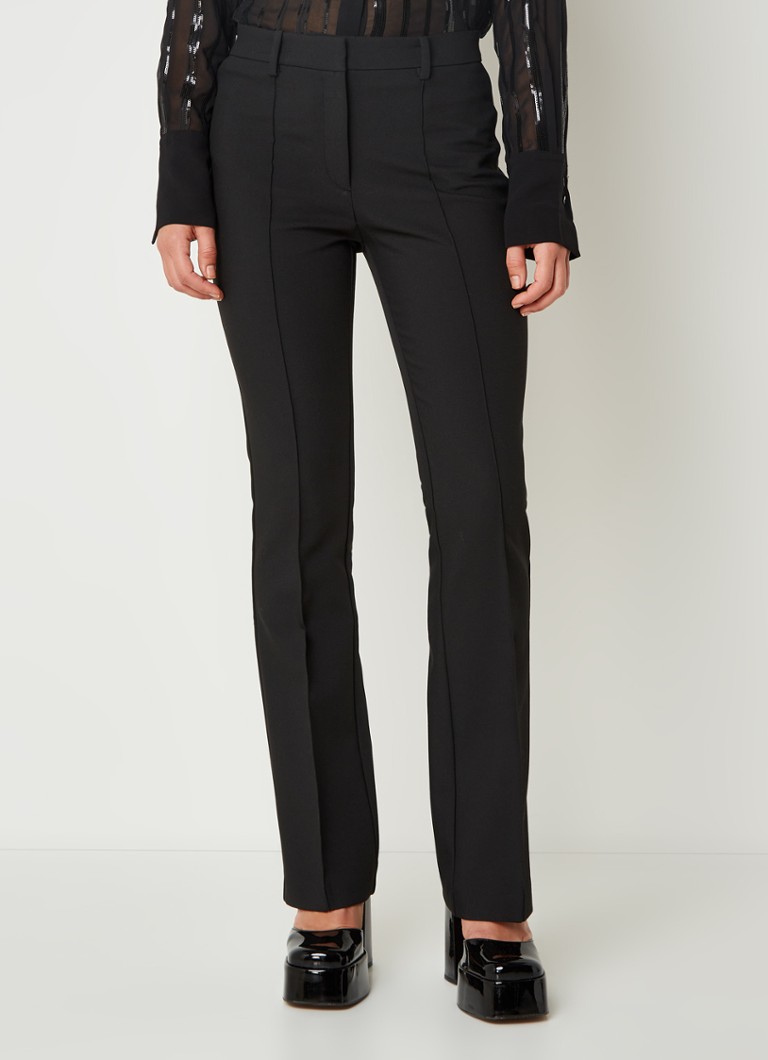 MANGO - Pantalon coupe droite taille moyenne Reyhan avec couture décorative - Noir