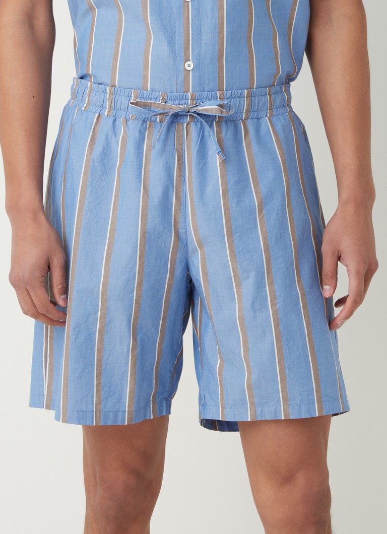 MANGO - Pantalon de pyjama Aegean-I avec cordon de serrage et imprimé à rayures - Bleu