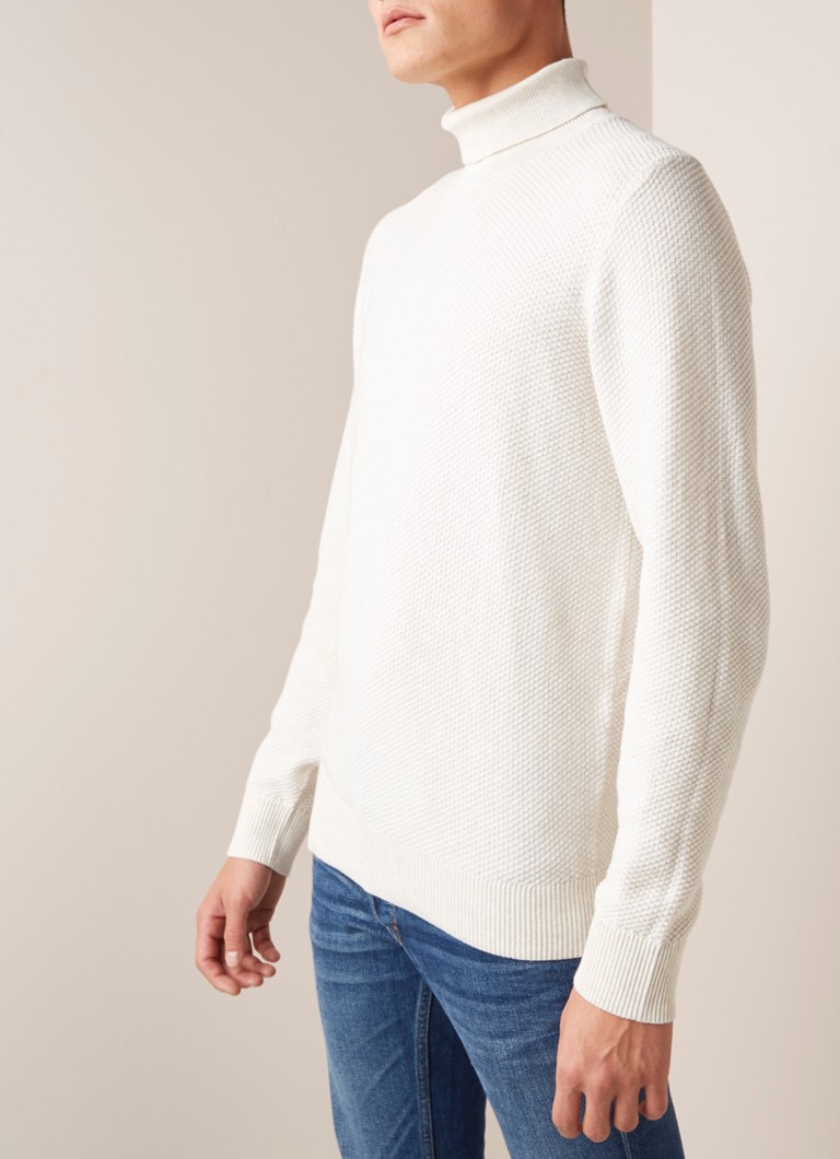 MANGO - Pizarro coltrui met ingebreide structuur - Gebroken wit