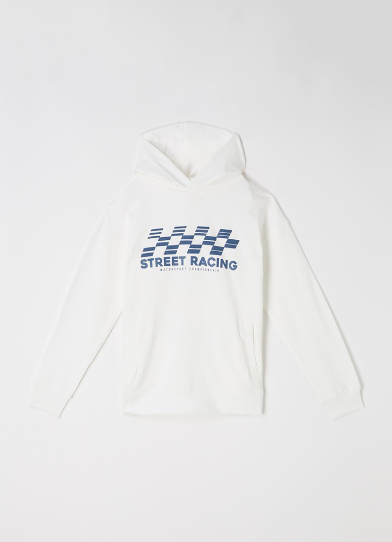 MANGO - Racing hoodie met print - Gebroken wit