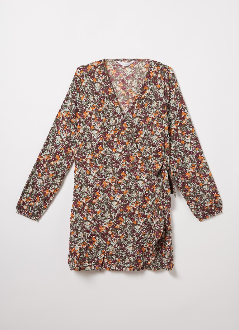 MANGO - Robe portefeuille India à imprimé floral - Vert clair